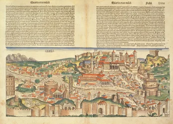 Utsikt över staden Rom, från Nürnbergkrönikan av Hartmann Schedel (1440-1514) 1493