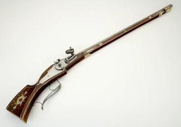 Hjullåskarbin för det personliga skyddet (Trabanten) av Wolf Dietrich von Raitenau, prins-biskop av Salzburg, ca 1590 (stål, mässing, ben, järn och trä)