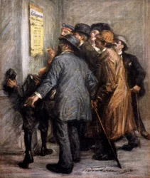Första världskriget (1914 - 1918): Österrikare läser förklaringen om krigsoperationer, -i "" Jugend""
