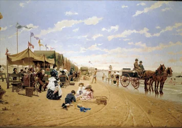 Sanlucar strand,1800-talet (oljemålning)