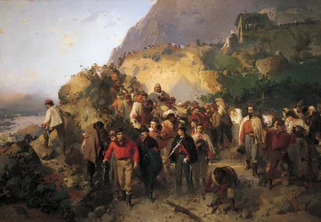 Garibaldi sårad vid Aspromonte, av Gerolamo Induno
