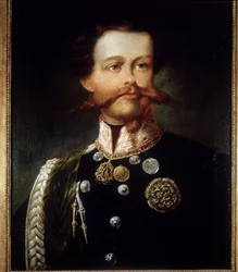 Porträtt av Victor Emmanuel II (Victor-Emmanuel) (Vittorio Emanuele) (1820 - 1878) av Gerolamo (Girolamo) Induno. Risorgimentos museum. Milano.