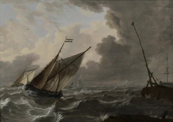 Segelfartyg i en grov sjö