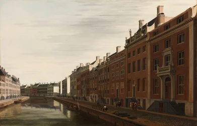 Gyllene böjen i Herengracht i Amsterdam från väster