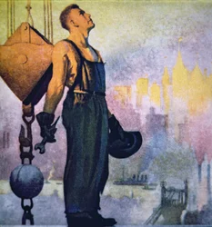 Byggaren (färg litho)