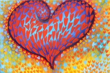 Confetti Hearts, 2023 (akryl på duk)