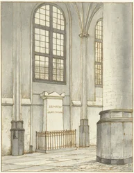 Begravningsmonument över J.M. Kemper, i Pieterskerk i Leiden