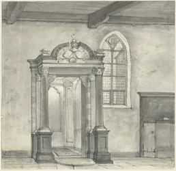 Ingång till kapellet med gravvalvet av Lords of Zandvoort, i kyrkan i Zandvoort