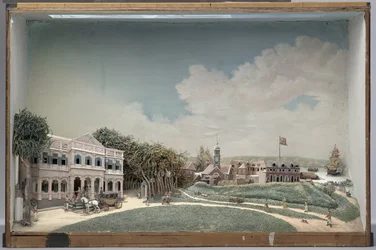 Diorama från Regeringstorget i Paramaribo