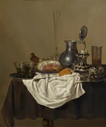 Stilleben med skinka, 1650.
