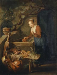Köksjungfru vid brunnen, ca 1650