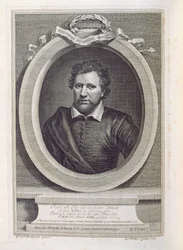 Ben Jonson (1573-1637), graverad av George Vertue (1684-1756), 1730