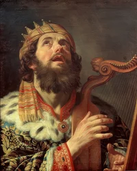 Kung David spelar harpa, 1622