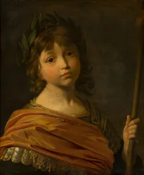 Porträtt av Maurice eller Moritz, Prince Palatine (1621-1652) avbildad som Mars, när en pojke, ca 1625-35 (olja på duk)