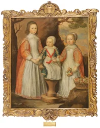 Porträtt av de tre barnen till George Preston av Holker, 1650
