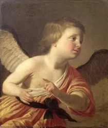 Porträtt av den unge prins Maurice av Böhmen (1620-53) som Amor