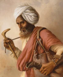 Hasan, vattenbärare till konstnären och hennes man på Simla 1908