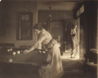 The Billiard Game, ca 1907 (platinatryck)