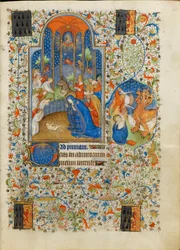 Födelse, tillbedjan av barnet. Isabella Stuarts timmar.