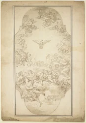 Den Helige Ande, 1680-talet (penna och brunt bläck och tvätta över spår av svart krita)
