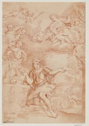 Madonnan och två kvinnor (de tre Marys) dyker upp i en vision för St William of Aquitaine