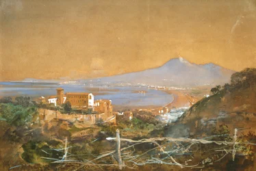 Neapelbukten, av Giacinto Gigante, akvarell