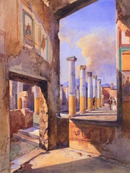 De färgade huvudstädernas hus i Pompeji