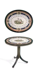 Mikromosaikskiva, Rom, sent 1700-tal (mosaik, ormolu-monterad ebenholts och satinträ)