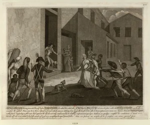 arresteringen av Cécile Renault den 22 maj 1794 i Robespierres lägenhet, ca. 1798.