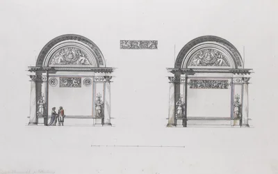 Design för Sheremetev-palatset, Ostankino, ca. 1796