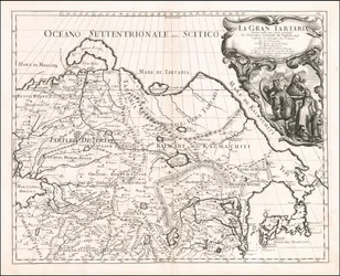 1683 års karta över Stora Tartariet av Giacomo Cantelli da Vignola