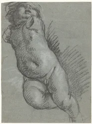 Studie av en flytande putto