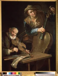 ""Musikerna"" Målning av Giacomo Francesco Cipper (1664-1736) Pushkin Museum, Moskva