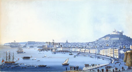 Konteramiral Horatio Nelsons (1758-1805) ankomst till Neapel (Italien) den 22 september