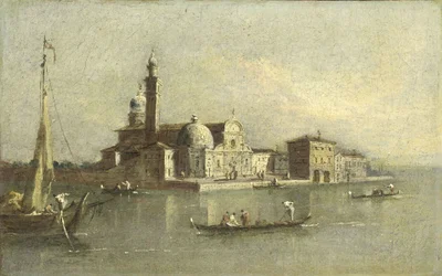Utsikt över ön San Michele i Venedig