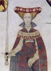 De nio värdiga och de nio värdiga kvinnorna, detalj av Hippolyte, 1418-30