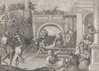 Doge Enrico Dandolo kröner Baldovino till den första kejsaren av det latinska riket Constanti..., 1745-94.
