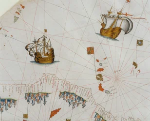 En nautisk karta, detalj över Kanarieöarna, 1564