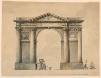 Design för en triumfbåge för Napoleon IN, Bergamo, Italien