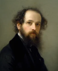 Självporträtt av Giacomo Trecourt (1812-1882), olja på duk