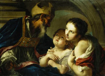 Sankt Nikolaus av Bari med två barn,
