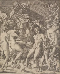 Venus och Mars med amoriner och tre nåder