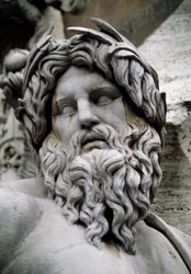 Personifiering av floden Ganges, Fountain of the Four Rivers (1500-talet), designad av Gian Lorenzo Bernini (Neapel)