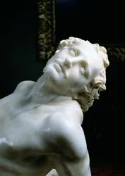 Sankt Laurentius martyrium, detalj av helgonets huvud, 1613, marmordetalj av 106230