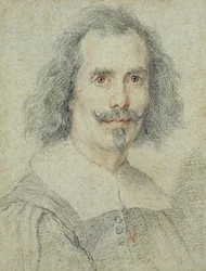 Det så kallade självporträttet, 1600-talet (färgade kritor på papper)