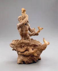 Triton med en sjöorm, ca 1630 (terrakotta)