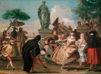 Le menuet - Menuetten - Tiepolo, Giandomenico (1727-1804) - 1756 - Olja på duk - 80,7x109,3 - Museu Nacional d