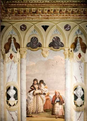 Vintervandringen, från rummet i den gotiska paviljongen, i Foresteria, 1757