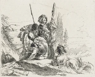 Tre soldater och en pojke, 1749