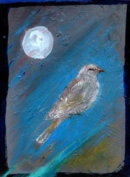 Moon Bird, 2016, (olja på papper)